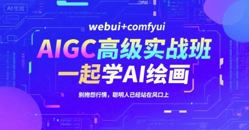 AIGC高级实战班，webui+comfyui，一起学AI绘画，别抱怨行情，聪明人已经站在风口上-皓哥创业笔记