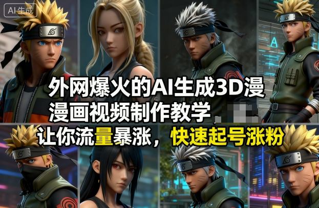 外网爆火的AI生成3D漫画视频制作教学,让你流量暴涨,快速起号涨粉!-皓哥创业笔记