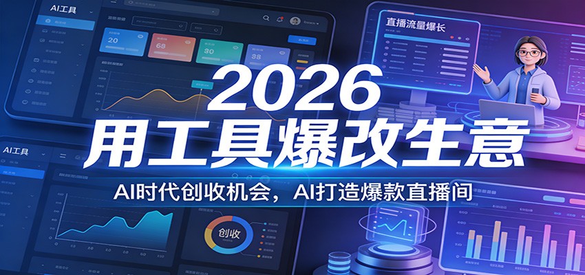 2026用工具爆改生意，AI时代创收机会，AI打造爆款直播间-皓哥创业笔记