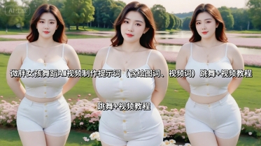 微胖女孩舞蹈AI视频制作提示词（含绘图词、视频词） 跳舞+视频教程-皓哥创业笔记