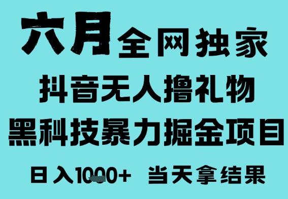 25年6月高爆抖音无人直播最新撸音浪掘金项目，门槛低小白可做，无脑日入1k，可矩阵放大【揭秘】-皓哥创业笔记