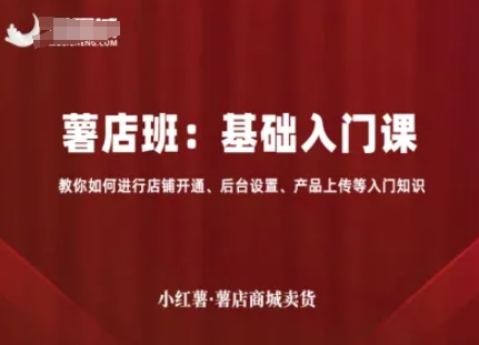 小红薯薯店商城卖货，基础入门课，教你如何进行店铺开通、后台设置、产品上传等入门知识-皓哥创业笔记