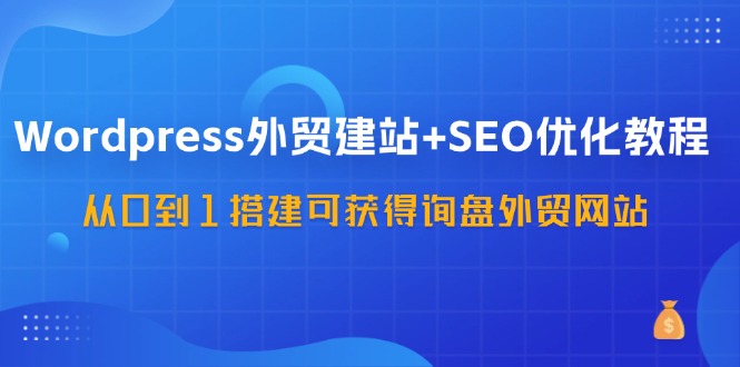 WordPress外贸建站+SEO优化教程，从0到1搭建可获得询盘外贸网站（57节课）-皓哥创业笔记