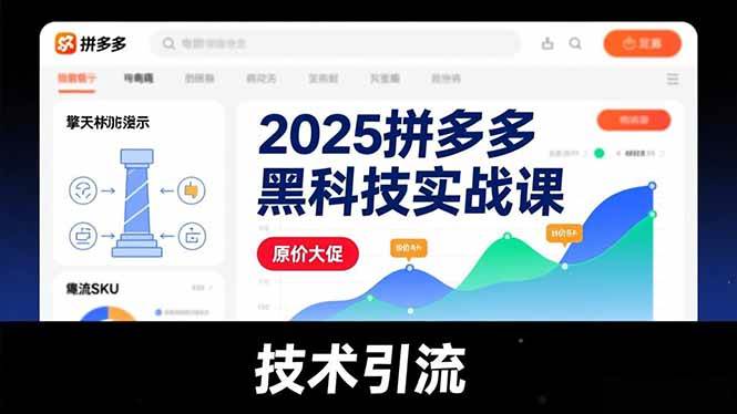 （16977期）2025拼多多黑科技实战课，擎天柱玩法、爆流SKU、原价大促，技术引流，单店日销轻松破千单-皓哥创业笔记