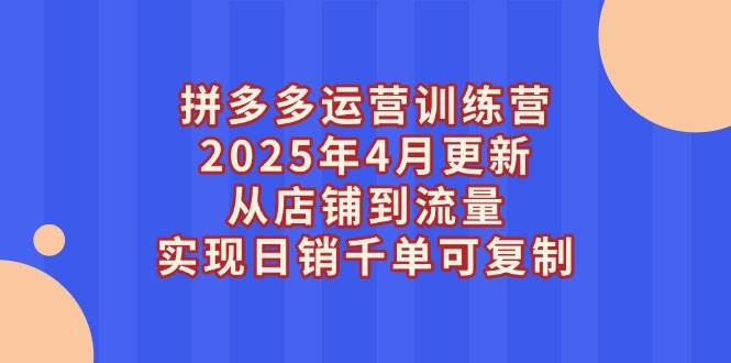 （14469期）拼多多运营训练营2025年4月更新，从店铺到流量，实现日销千单可复制-皓哥创业笔记
