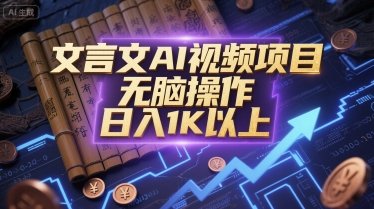 文言文AI视频项目，无脑操作，日入1K以上-皓哥创业笔记