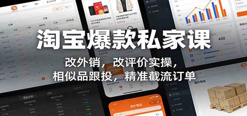 淘宝爆款私家课：改外销，改评价实操，相似品跟投，精准截流订单-皓哥创业笔记