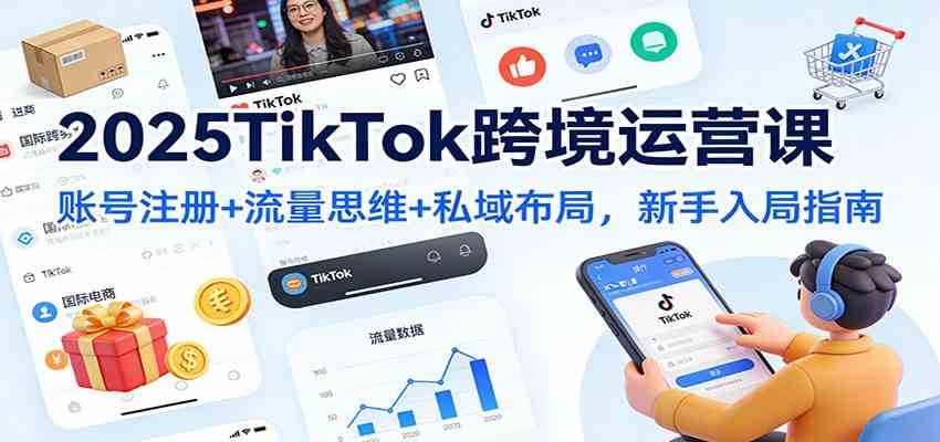 2025TikTok跨境运营课：账号注册+流量思维+私域布局，新手入局指南-皓哥创业笔记