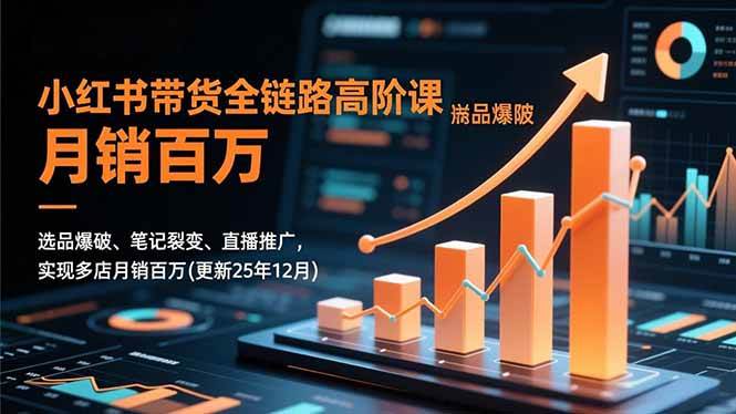 （16842期）小红书带货全链路高阶课，选品爆破、笔记裂变、直播推广，实现多店月销百万(更新25年12月)-皓哥创业笔记