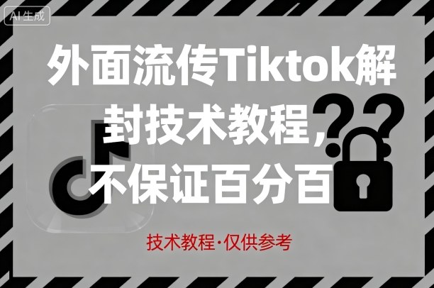 外面流传Tiktok解封技术教程，不保证百分百，具体自测-皓哥创业笔记