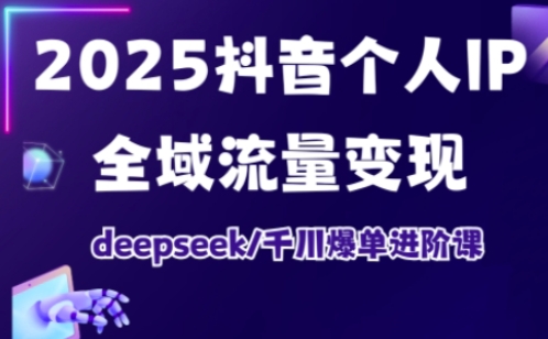 抖音个人IP全域流量变现进阶课，deepseek千川爆单进阶课（更新2026）-皓哥创业笔记