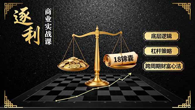 (16046期)《逐 利》商业实战课,底层逻辑、杠杆策略、18锦囊,跨周期财富心法-皓哥创业笔记