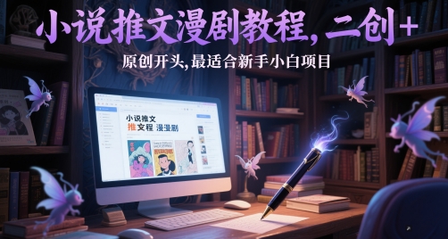 小说推文漫剧教程，二创+原创开头，最适合新手小白项目-皓哥创业笔记