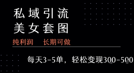 私域卖套图每天3-5单 每单利润99-2张+