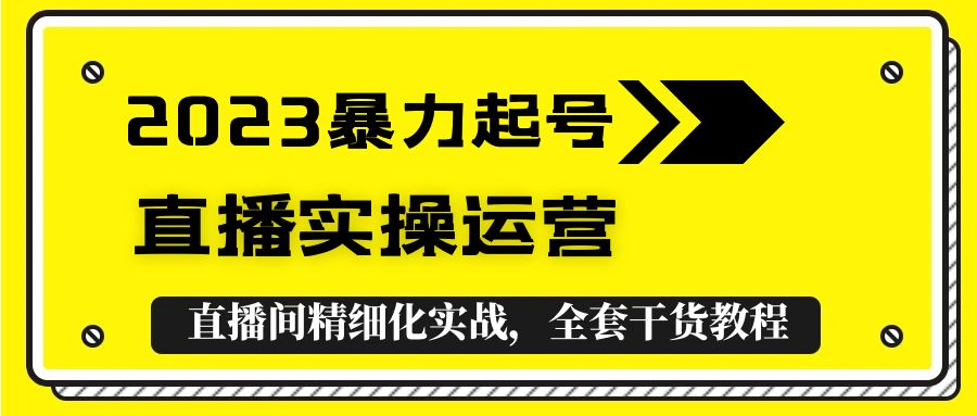 （5475期）2023暴力起号+直播实操运营，全套直播间精细化实战，全套干货教程！-皓哥创业笔记
