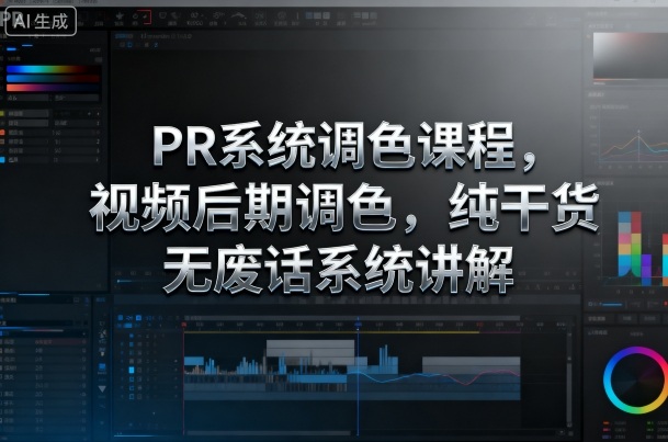 PR系统调色课程，视频后期调色，纯干货无废话系统讲解-皓哥创业笔记