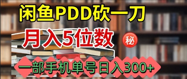 闲鱼PDD砍一刀，一部手机就可以操作，单号日入3张-皓哥创业笔记
