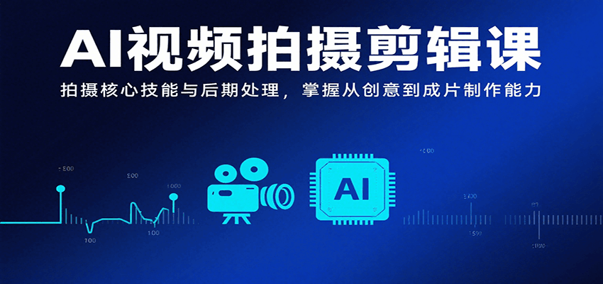 AI视频拍摄剪辑课，拍摄核心技能与后期处理，掌握从创意到成片制作能力-皓哥创业笔记