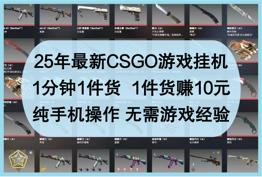 25年最新CSGO游戏挂机，1分钟1件货，1件货赚10元，纯手机操作，无需游戏经验-皓哥创业笔记