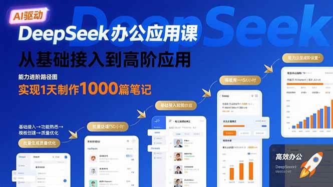 （15754期）DeepSeek办公应用课：从基础接入到高阶应用，实现1天制作1000篇笔记-皓哥创业笔记