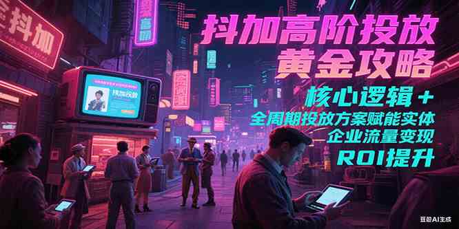 抖加高阶投放黄金攻略：核心逻辑全周期投放方案赋能实体企业流量变现 ROI 提升-皓哥创业笔记
