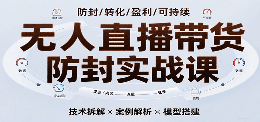 无人直播带货防封实战课，7天掌握高转化直播技术，实现单场GMV破万可持续模型-皓哥创业笔记