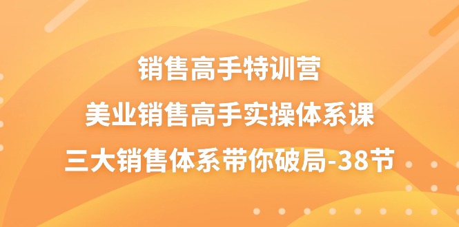 销售高手特训营,美业销售高手实操体系课,三大销售体系带你破局(38节)-皓哥创业笔记