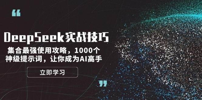 DeepSeek实战技巧：集合最强使用攻略，1000个神级提示词，让你成为AI高手-皓哥创业笔记