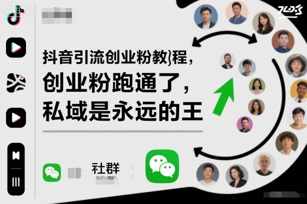 抖音引流创业粉教程，创业粉终于跑通了，私域是永远的王-皓哥创业笔记