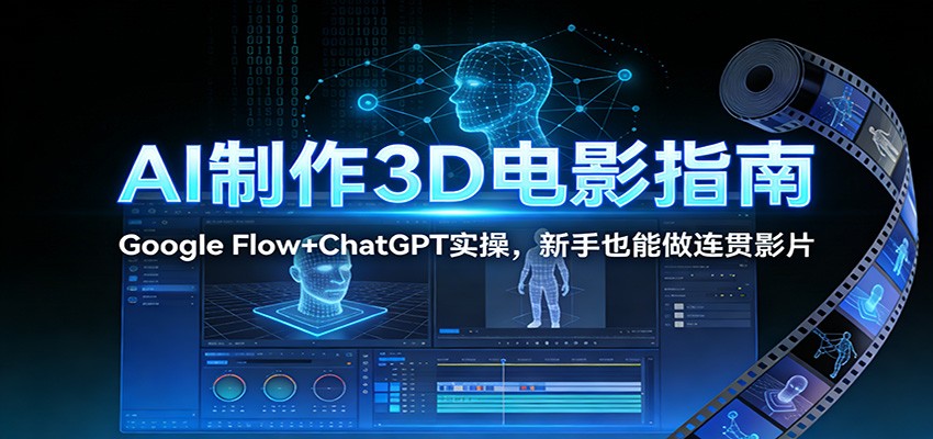 AI制作3D电影指南：Google Flow+ChatGPT实操，新手也能做连贯影片-皓哥创业笔记