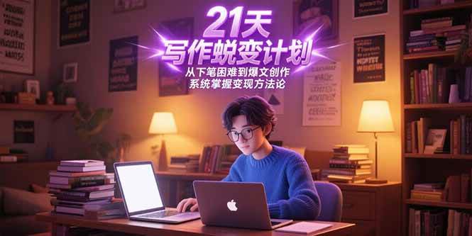 （15204期）21天写作蜕变计划，从下笔困难到爆文创作，系统掌握变现方法论-皓哥创业笔记