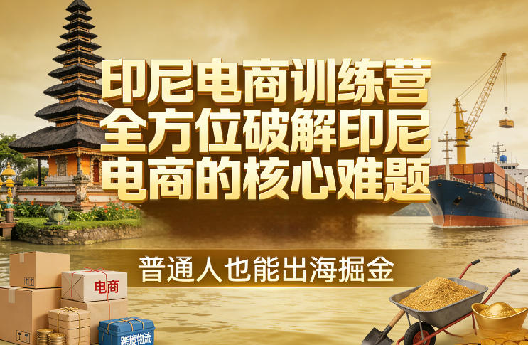 印尼电商训练营，全方位破解印尼电商的核心难题，普通人也能出海掘金-皓哥创业笔记