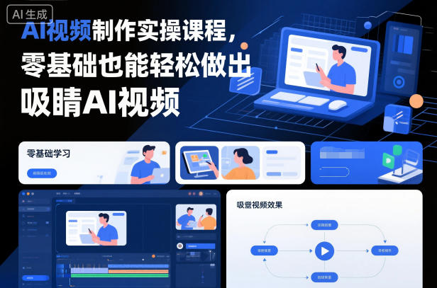 AI视频制作实操课程,零基础也能轻松做出吸睛AI视频-皓哥创业笔记