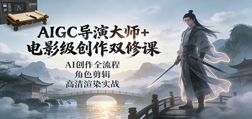 AIGC导演大师+电影级创作双修课：AI创作全流程、角色剪辑、高清渲染实战-皓哥创业笔记