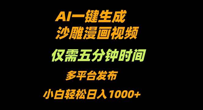 （16320期）AI一键生成沙雕动漫视频，只需5分钟，小白轻松日入1000+-皓哥创业笔记