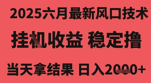 2025六月最新风口技术，无人挂G撸礼物，长期稳定 一个小时收益2k+，小白当天拿结果【揭秘】-皓哥创业笔记