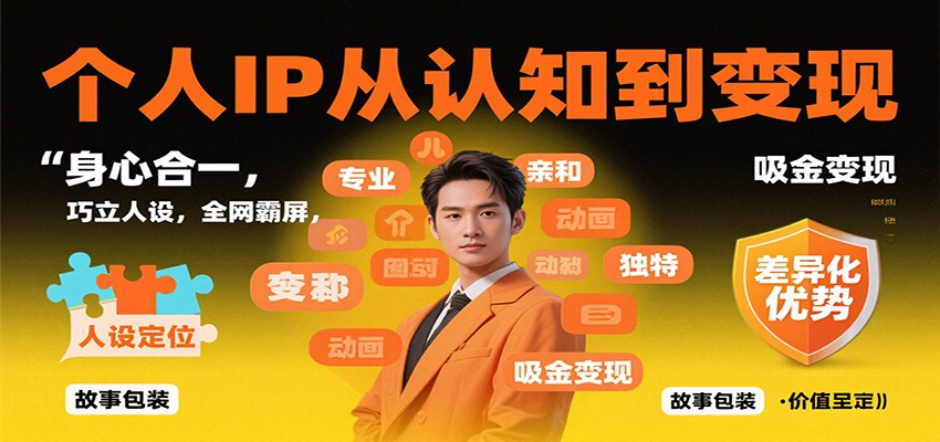 个人IP从认知到变现，身心合一，巧立人设，全网霸屏，吸金变现-皓哥创业笔记