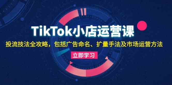 TikTok小店运营课:投流技法全攻略,包括广告命名 扩量手法及市场运营方法-皓哥创业笔记