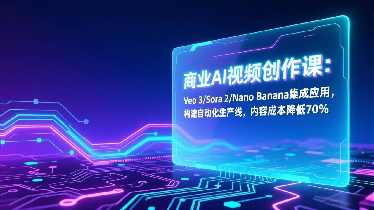 （17070期）商业AI视频创作课：Veo 3/Sora 2/Nano Banana集成应用，构建自动化生产线，内容成本降低70%-皓哥创业笔记