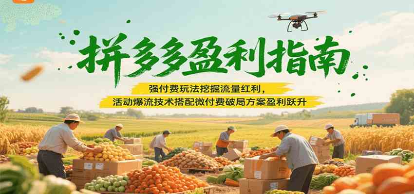 拼多多盈利指南：强付费玩法挖掘流量红利，活动爆流技术搭配微付费方案实现盈利跃升-皓哥创业笔记