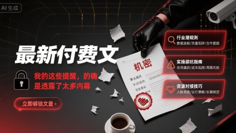 最新付费文：我的这些提醒，的确是透露了太多内幕-皓哥创业笔记