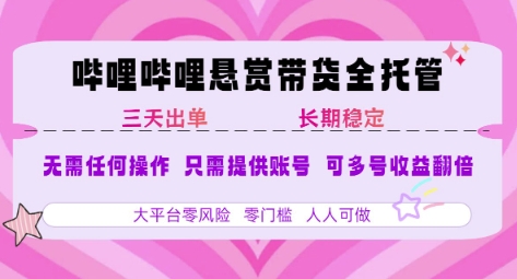 2025年B站风口带货项目 仅需提供账号 全程托管 轻松月入1w+-皓哥创业笔记