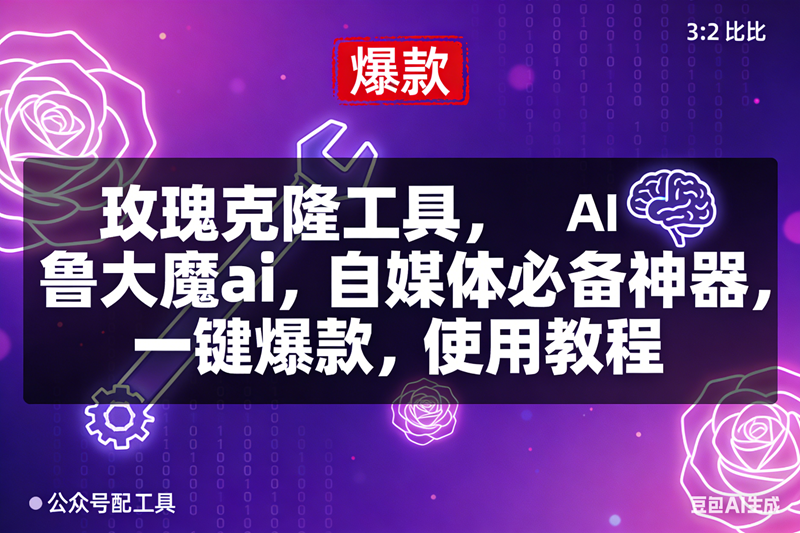 （16847期）玫瑰克隆，鲁大魔ai，自媒体必备神器，一键爆款工具，详细介绍和。使用教程-皓哥创业笔记