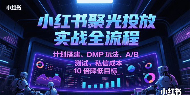 小红书聚光投放实战全流程，计划搭建、DMP玩法、A/B测试，私信成本10倍降低目标-皓哥创业笔记