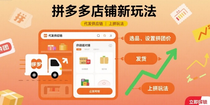 拼多多店铺新玩法，代发供应链上拼玩法-皓哥创业笔记