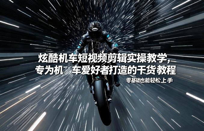 炫酷机车短视频剪辑实操教学，专为机车爱好者打造的干货教程，零基础也能轻松上手-皓哥创业笔记