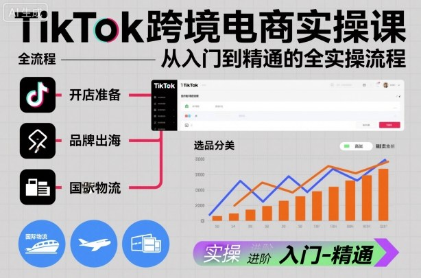 TikTok跨境电商实操课，从入门到精通的全实操流程-皓哥创业笔记