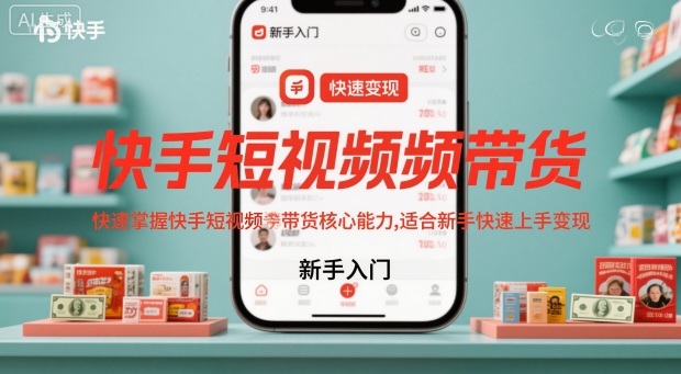 快手短视频带货，快速掌握快手短视频带货核心能力，适合新手快速上手变现-皓哥创业笔记