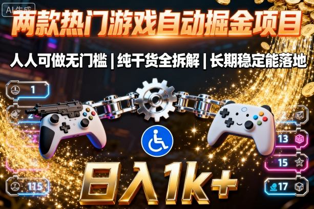 两款热门游戏自动掘金项目，人人可做无门槛，纯干货全拆解，长期稳定能落地，日入1k+【揭秘】-皓哥创业笔记