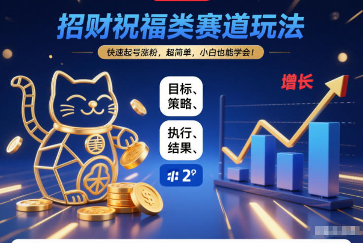 招财祝福类赛道玩法，快速起号涨粉，超简单，小白也能学会！-皓哥创业笔记